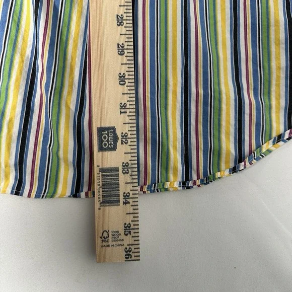 Ralph Lauren Mens Button Shirt XXL Vintage Bright Stripes Tagged L - Picture 6 of 7